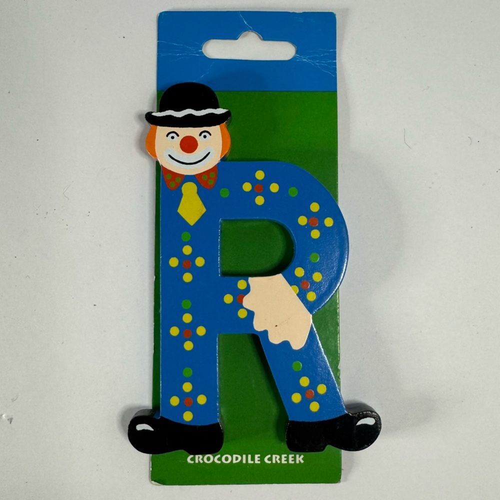 Vintage Crocodile Creek Clown Letter R Decor